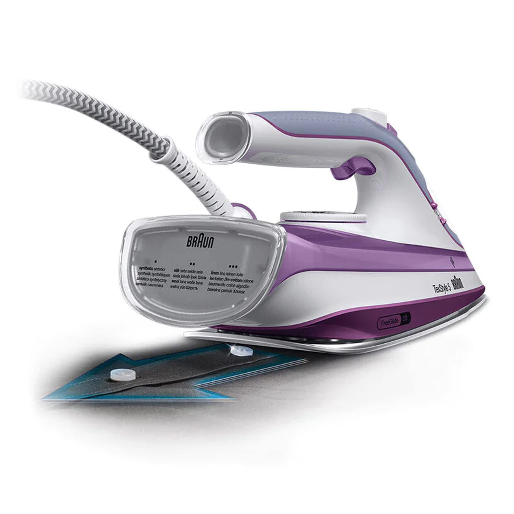 Braun TexStyle 5 2700 Watts, 300ml Water Capacity, FreeGlide 3D Technology, Auto Off Steam Iron جهاز كي بالبخار تكس ستايل 5 مع اغلاق اوتوماتيكي من براون 2700 واط، سعة مياه 300 مل، تقنية فري جلايد 3 دي، لون بنفسجي Braun TexStyle 5 2700 Watts, 300ml Water Capacity, FreeGlide 3D Technology, Auto Off Steam Iron جهاز كي بالبخار تكس ستايل 5 مع اغلاق اوتوماتيكي من براون 2700 واط، سعة مياه 300 مل، تقنية فري جلايد 3 دي، لون بنفسجي